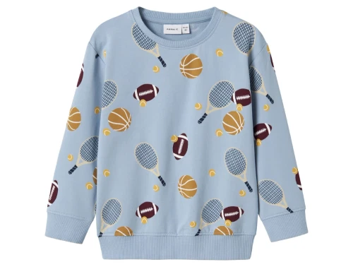 name it sweatshirt i lyseblå nuance med sportsprint
