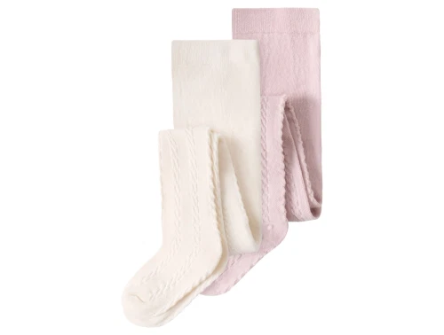 name it strømpebukser i råhvid  og rosa nuance med strukturmønster