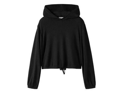 Name It hoodie i sort med kort pasform