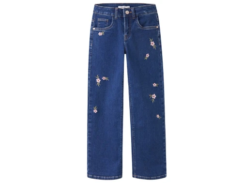 Name It jeans mørkeblå med blomsterbroderi