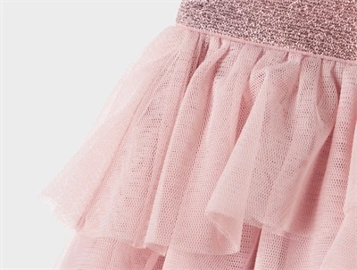 Name It nederdel i lyserød nuance med tyl lag og glimmerelastik i taljen