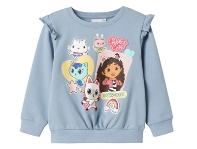 name it gabbys dollhouse sweatshirt i lyseblå nuance med katteprint