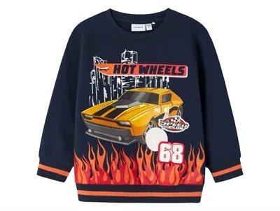 Sweatshirt navy med Hot Wheels print fra Name It