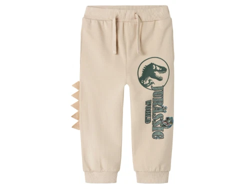 Name It Jurassic World sweatpants i råhvid nuance med dinosaurprint