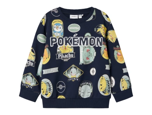 name it pokemon sweatshirt i mørkeblå nuance med pikachu print
