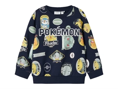 name it pokemon sweatshirt i mørkeblå nuance med pikachu print