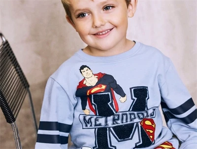 name it superman sweatshirt i lyseblå nuance med print