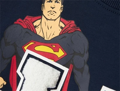 name it superman sweatshirt i mørkeblå nuance med print