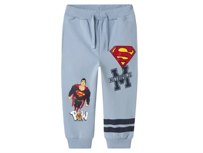name it sweatpants dusty blue med superman print