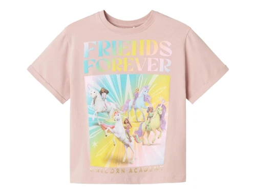 Name It t shirt i rosa med unicorn print