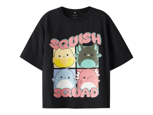 Name It t-shirt i sort nuance med Squish Squad print