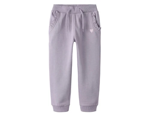 Name It sweatpants lavender gray med flæser