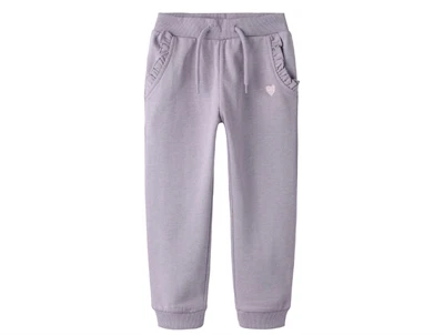 Name It sweatpants lavender gray med flæser