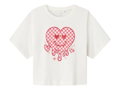 Name It t shirt i hvid med hjerte print