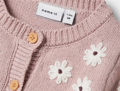 Name It cardigan burnished lilac med blomsterbroderi