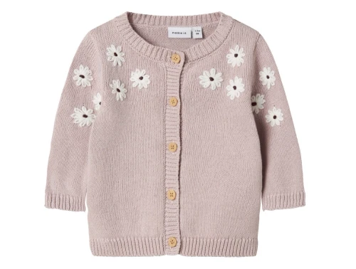 Name It cardigan burnished lilac med blomsterbroderi