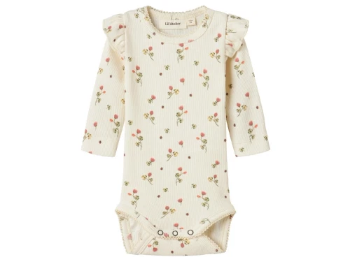 Lil\' Atelier body turtledove med blomsterprint og flæser