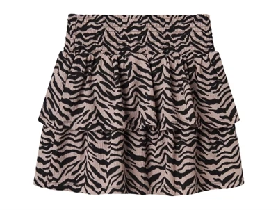 Name It nederdel med lag i lilla nuance og zebraprint