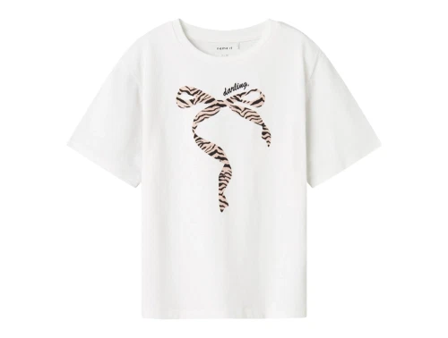 Name It top i hvid nuance med zebra sløjfe print
