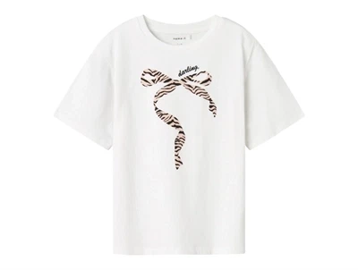 Name It top i hvid nuance med zebra sløjfe print