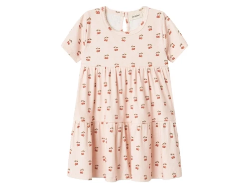 Lil\' Atelier kjole i lys rosa nuance med kirsebærprint