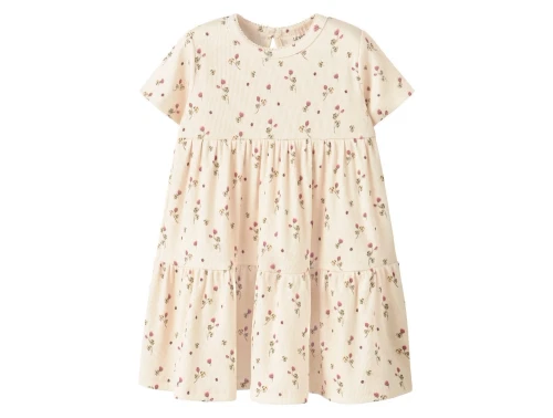 Lil\' Atelier kjole i råhvid nuance med blomsterprint