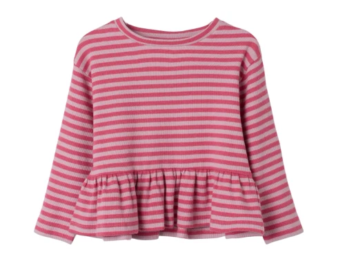 Stribet bluse i rosa og pink fra Name It