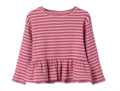 Stribet bluse i rosa og pink fra Name It