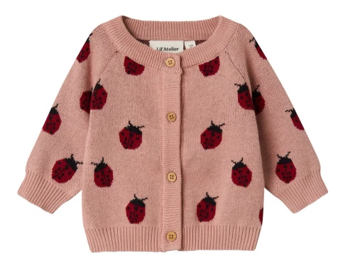 Lil\' Atelier cardigan i rosa nuance med mariehøneprint