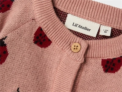 Lil\' Atelier cardigan i rosa nuance med mariehøneprint