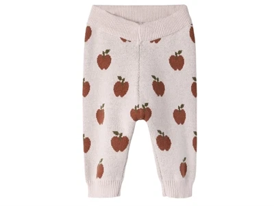 Lil\' Atelier strikbukser hushed violet med æbleprint