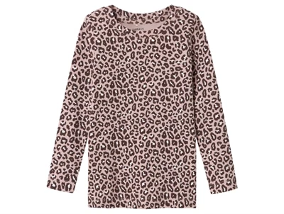 name it bluse i rosa nuance med leopardprint