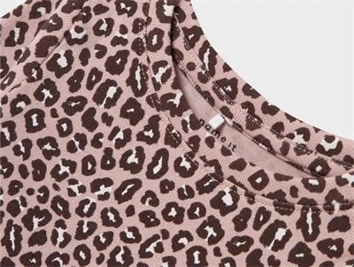 name it bluse i rosa nuance med leopardprint