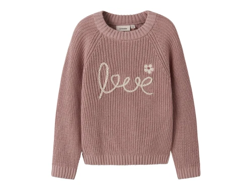 Lil\' Atelier striktrøje misty rose med broderi