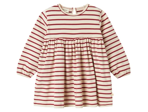 Lil\' Atelier kjole turtledove med røde striber