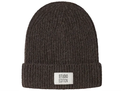 Name It beanie seal brown med ribstrik