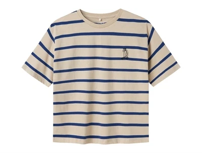 Name It t shirt i beige med blå striber