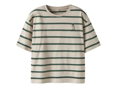 Name It t shirt i beige med grønne striber