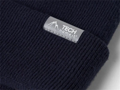 Name It beanie dark sapphire med refleksdetalje