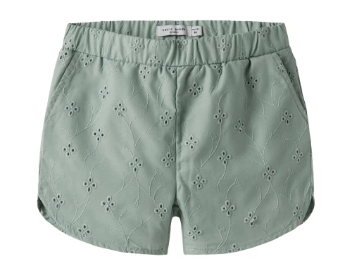 broderede shorts fra Name It i grøn nuance med justerbar talje