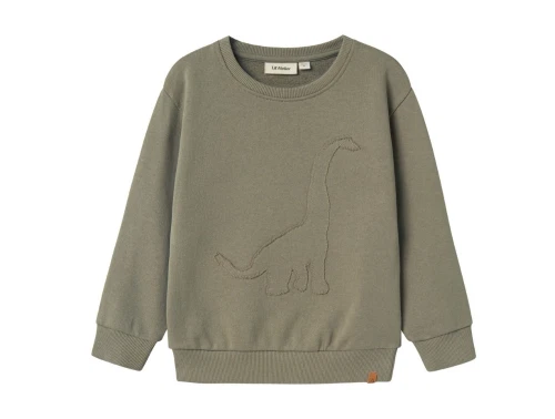 Lil\' Atelier sweatshirt i grøn nuance med dinosaurmotiv