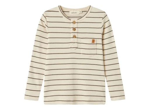 Lil\' Atelier bluse turtledove med striber og knapper