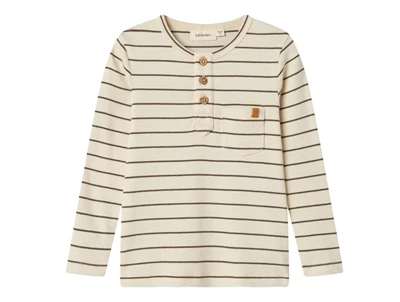 Lil' Atelier bluse turtledove med striber og knapper