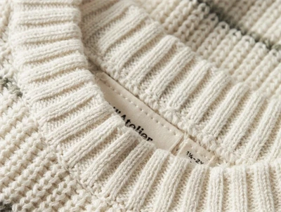 Lil\' Atelier striktrøje coconut milk med striber