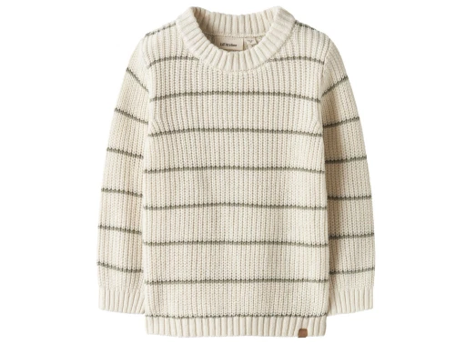 Lil\' Atelier striktrøje coconut milk med striber