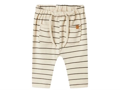Lil' Atelier bukser turtledove med striber og bindesnor