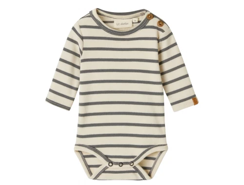 Lil\' Atelier body i råhvid nuance med grå striber