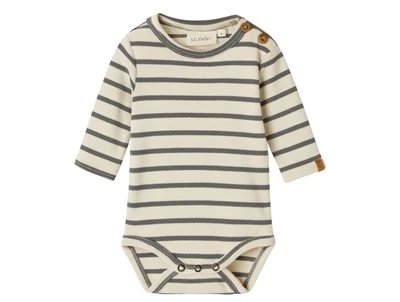 Lil' Atelier body i råhvid nuance med grå striber