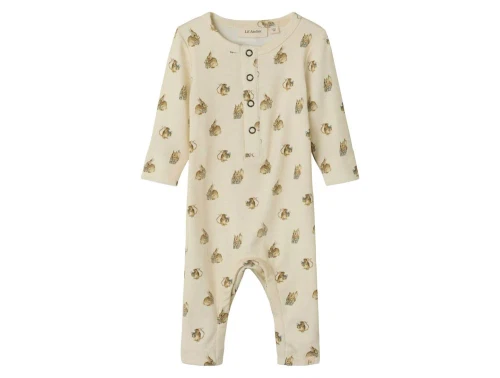 Heldragt fra Lil\' Atelier i turtledove med museprint og trykknapper