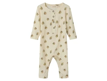 Heldragt fra Lil' Atelier i turtledove med museprint og trykknapper